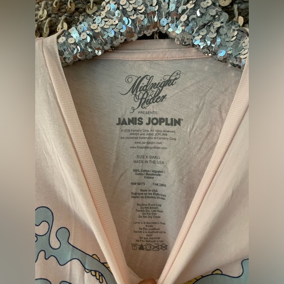 EUC Midnight Rider pink Janis Joplin tee sz XS Anthropologie - Picture 3 of 4